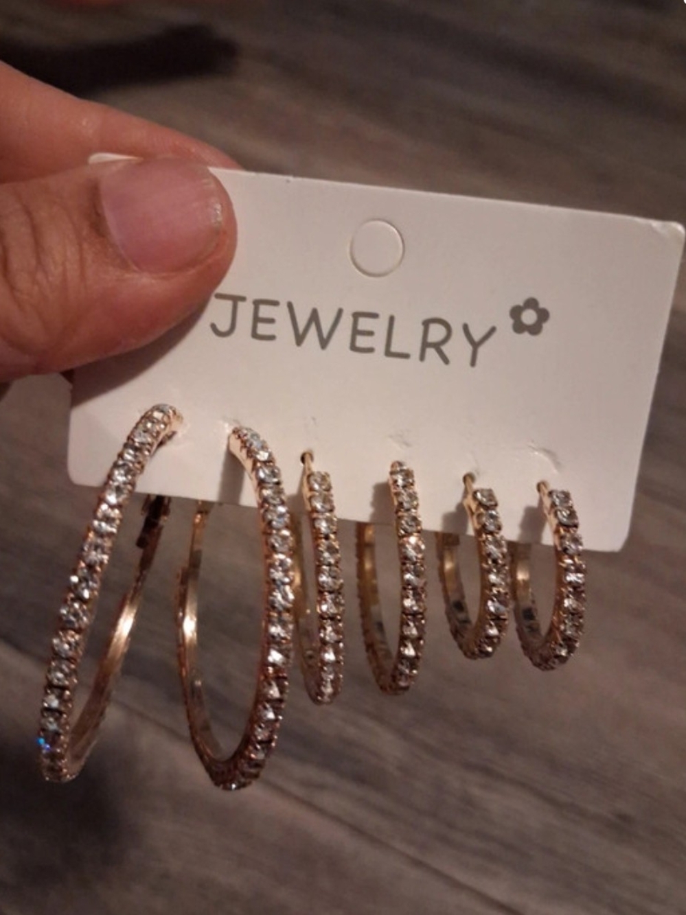 Rose Gold Crystal Hoop Earring Set - Sparkling Multi-Size Hoops